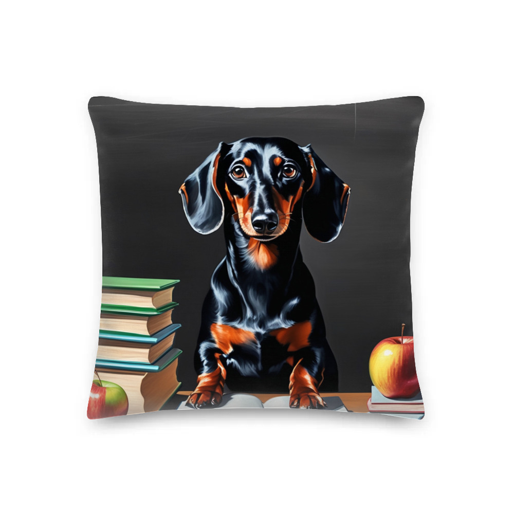 PugMug Custom Black Dachshund Premium Pillow