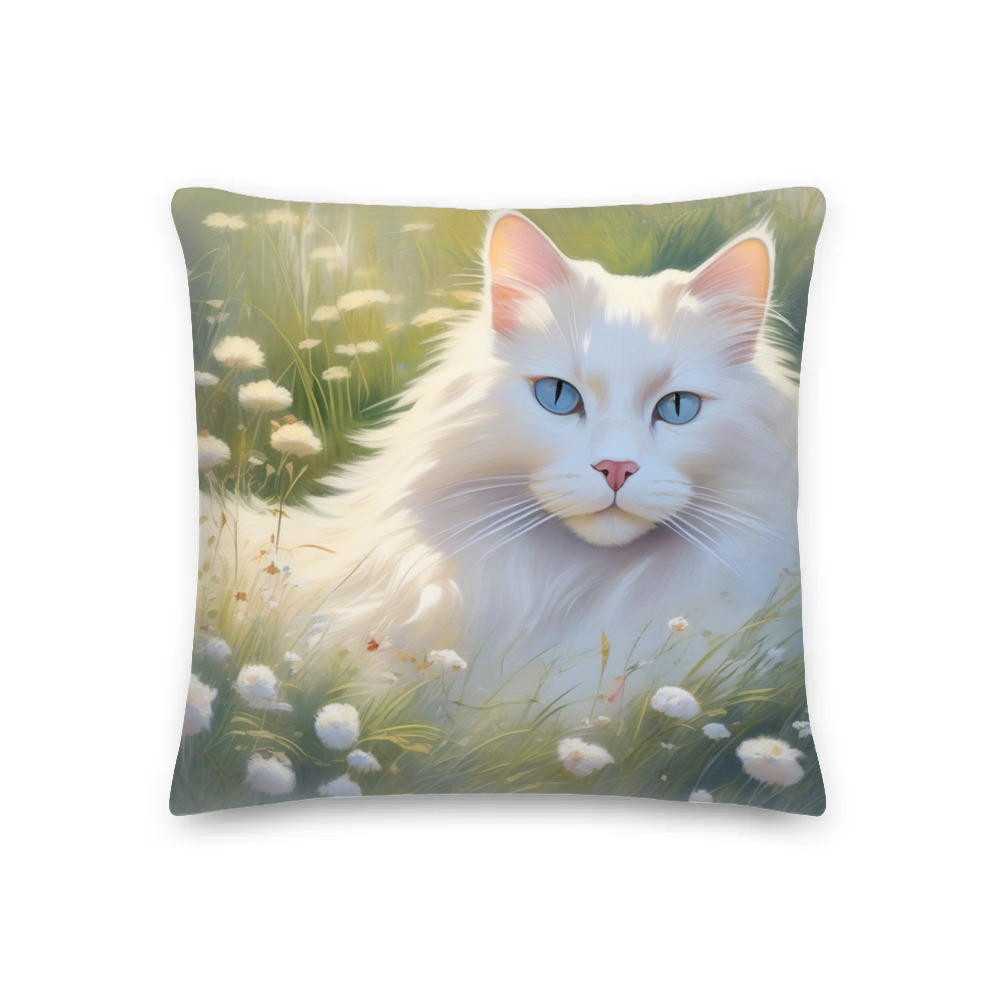 PugMug Custom White Ragdoll Cat Premium Pillow