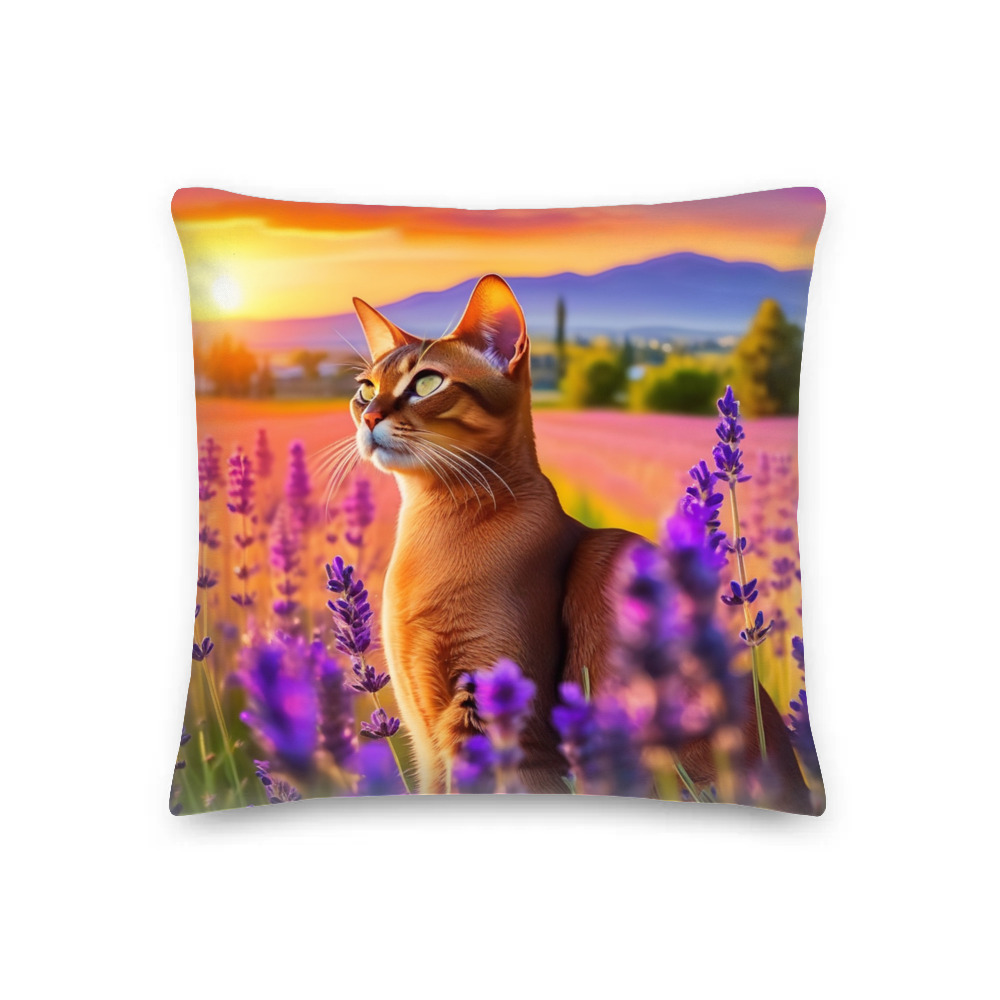 PugMug Custom Tabby Abyssinian Cat Premium Pillow