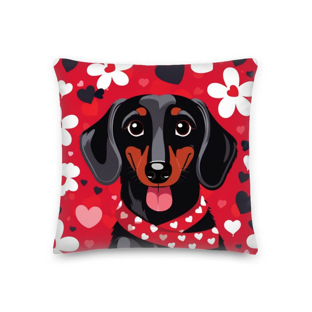 PugMug Custom Black Dachshund Premium Pillow
