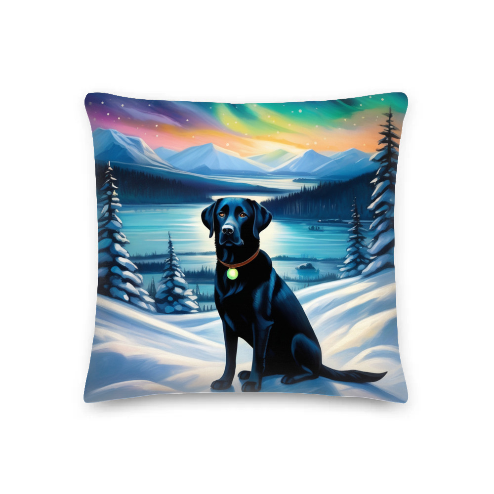 PugMug Custom Black Labrador Retriever Premium Pillow