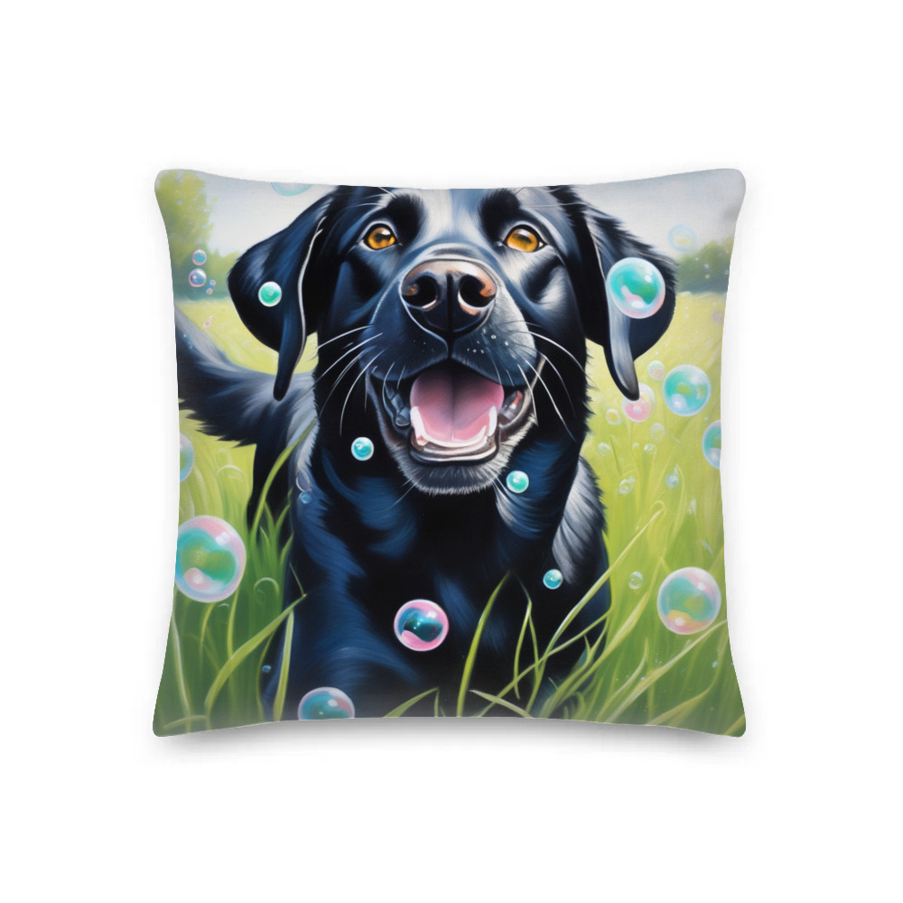 PugMug Custom Black Labrador Retriever Premium Pillow