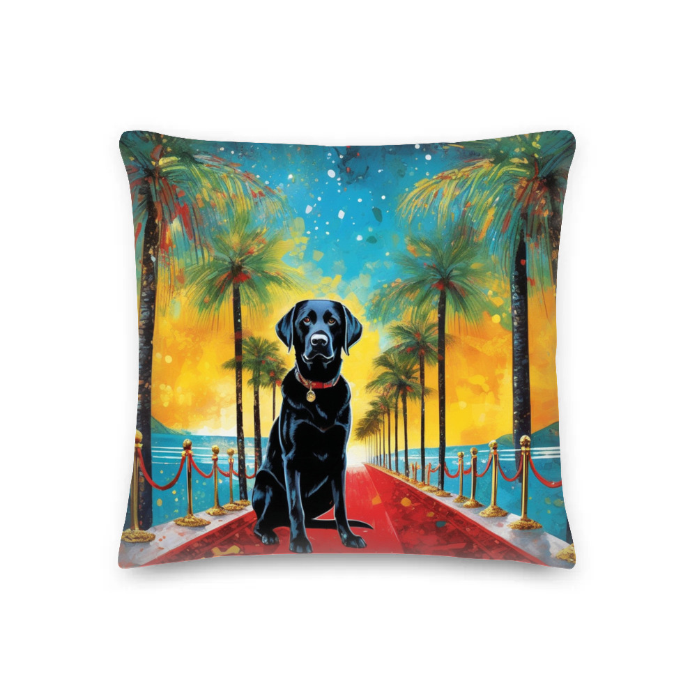 PugMug Custom Black Labrador Retriever Premium Pillow