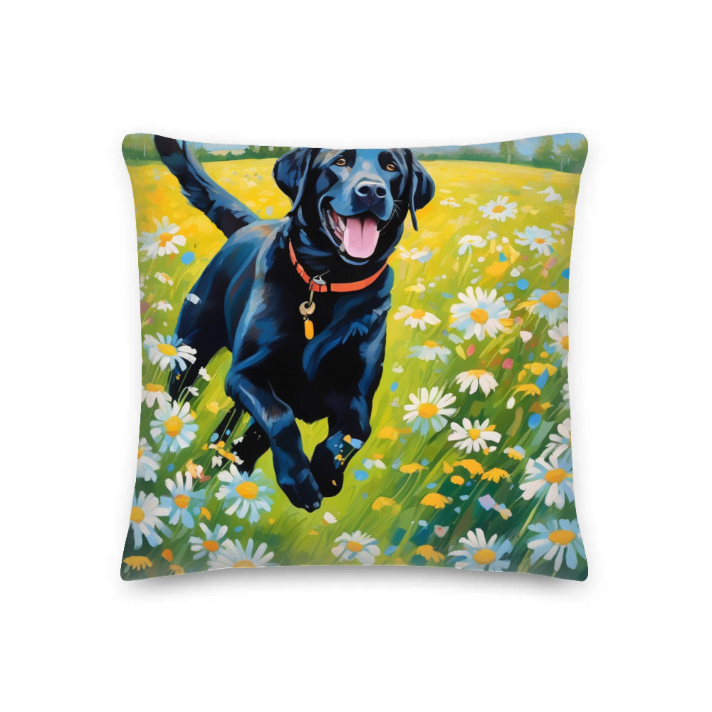 PugMug Custom Black Labrador Retriever Premium Pillow