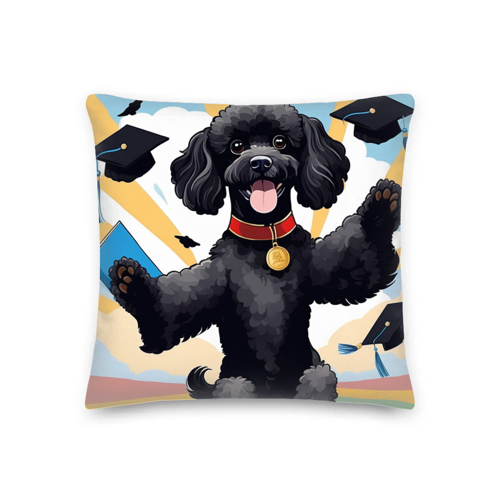 PugMug Custom Black Poodle Premium Pillow