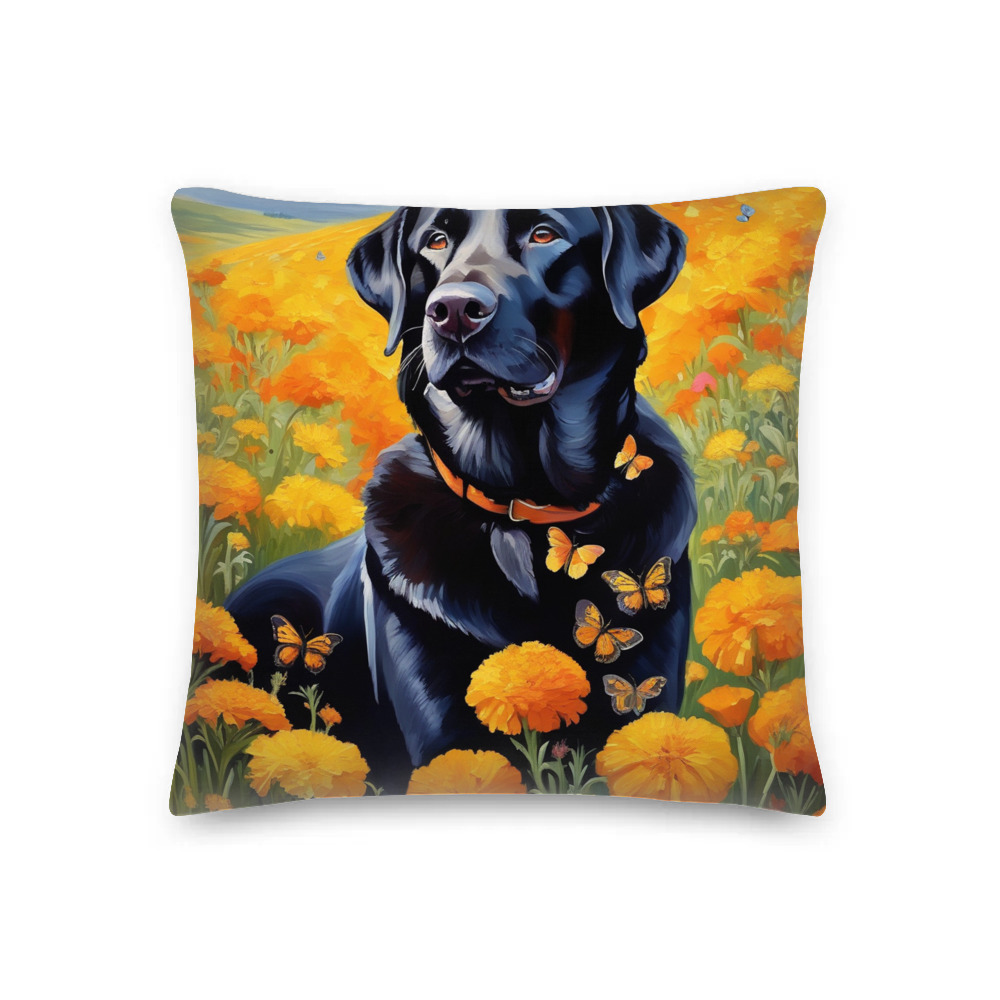 PugMug Custom Black Labrador Retriever Premium Pillow