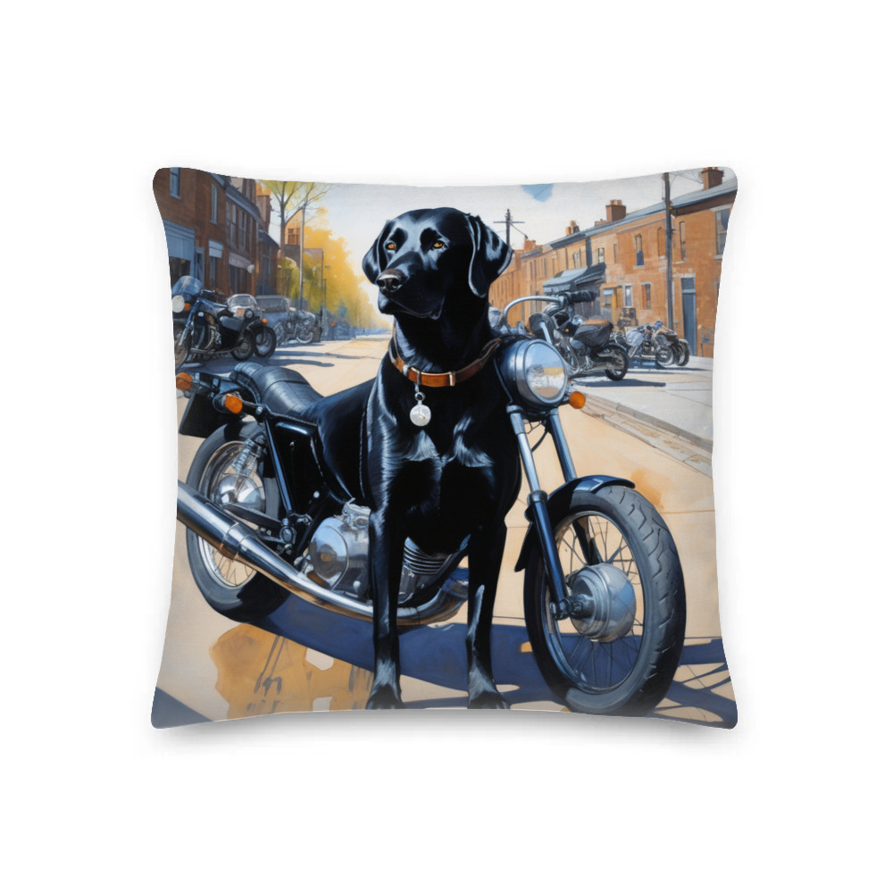 PugMug Custom Black Labrador Retriever Premium Pillow