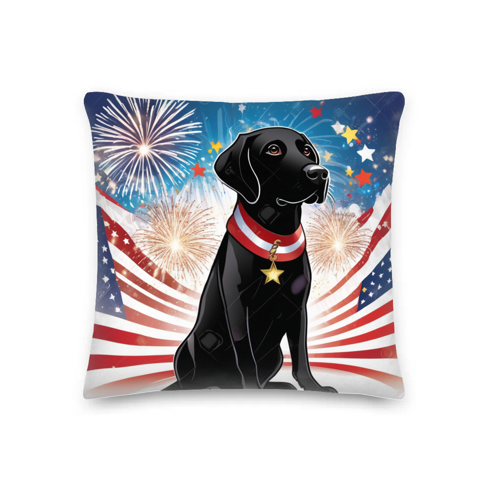 PugMug Custom Black Labrador Retriever Premium Pillow