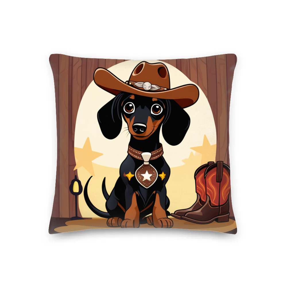 PugMug Custom Black Dachshund Premium Pillow