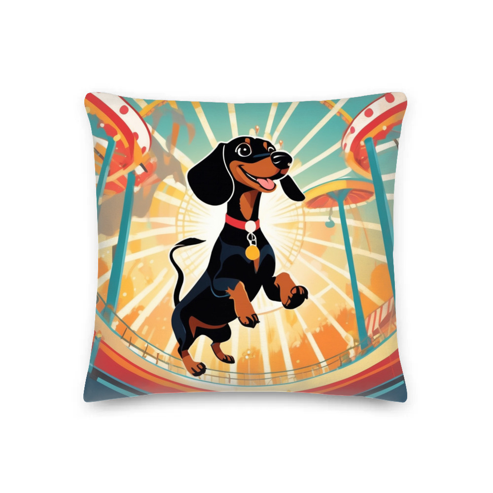 PugMug Custom Black Dachshund Premium Pillow