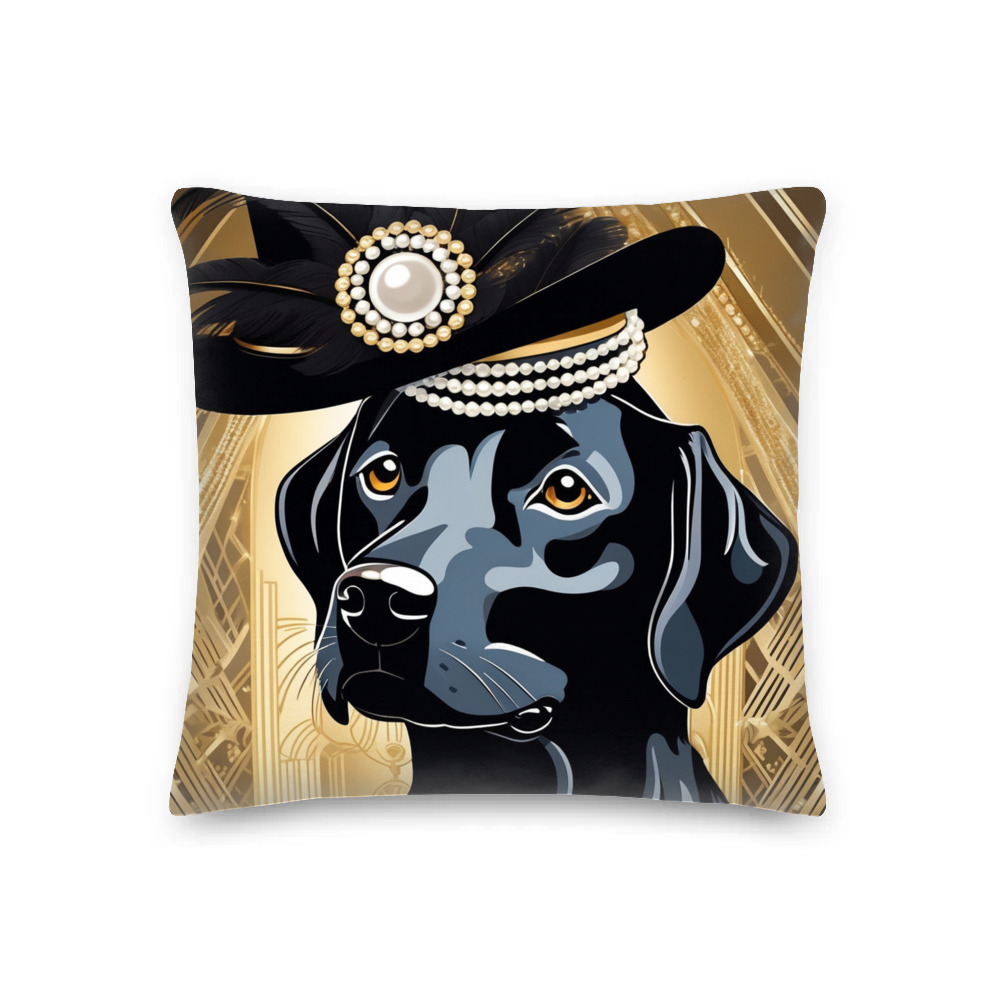 PugMug Custom Black Labrador Retriever Premium Pillow