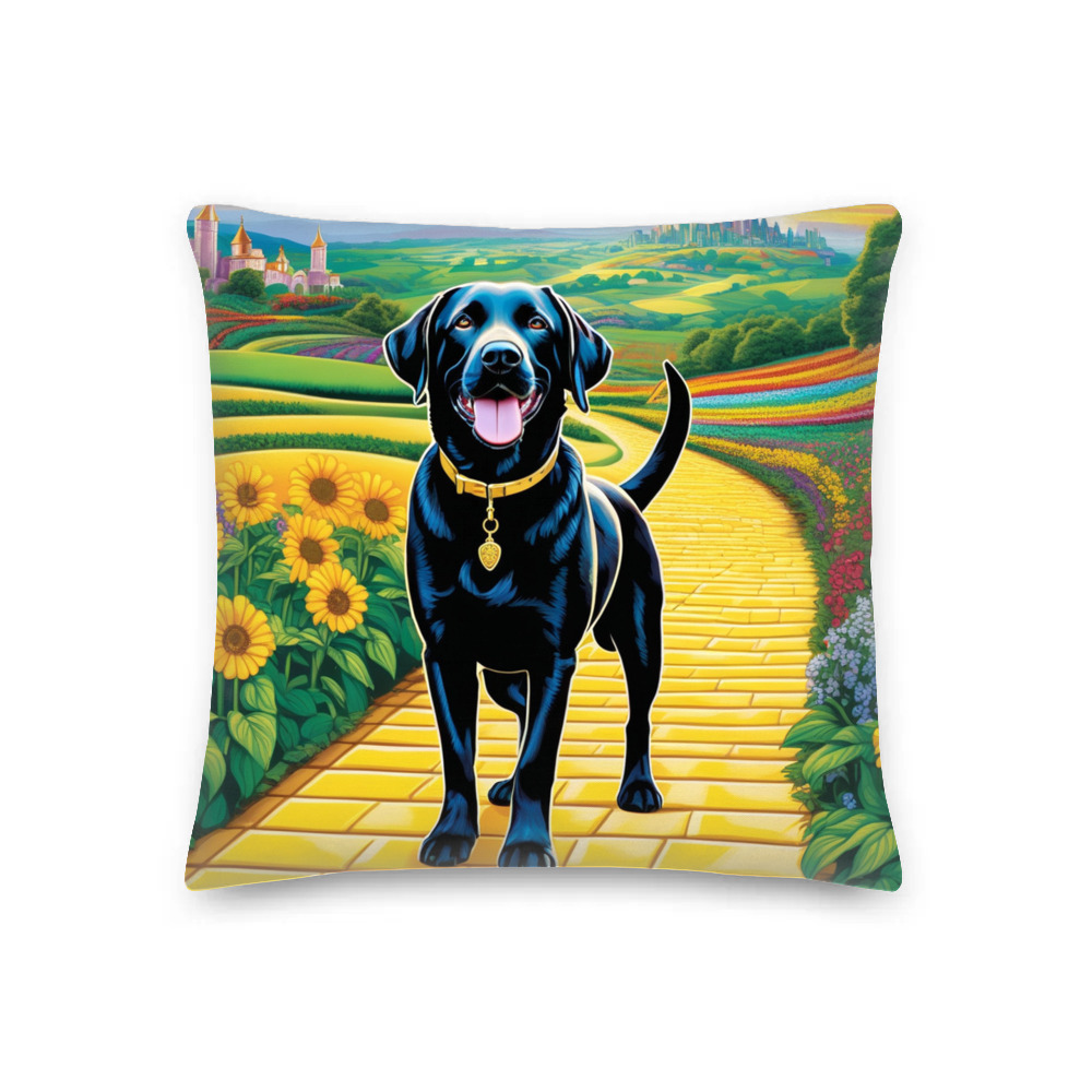 PugMug Custom Black Labrador Retriever Premium Pillow