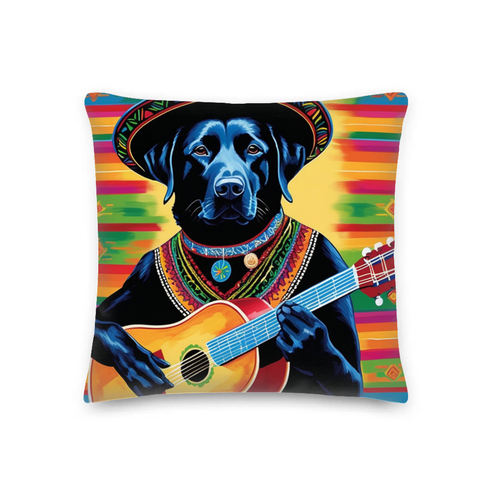 PugMug Custom Black Labrador Retriever Premium Pillow