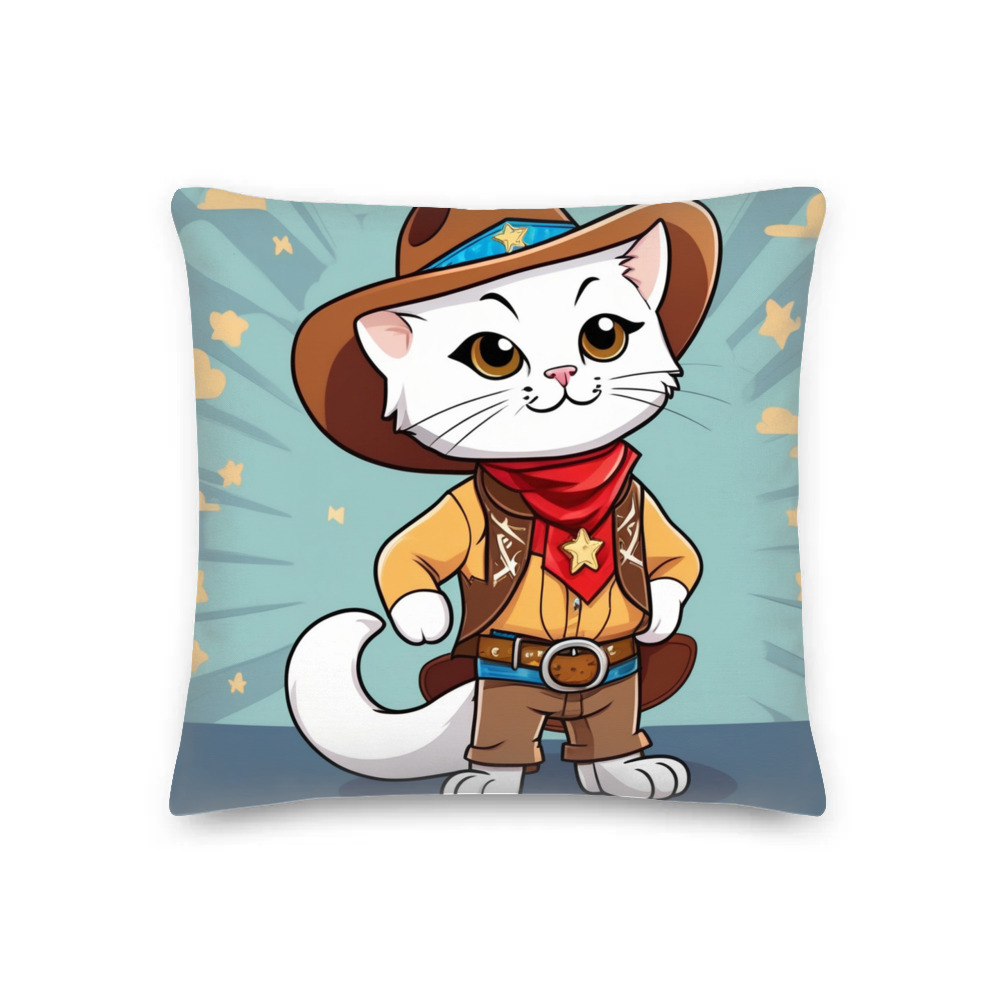 PugMug Custom White Exotic Cat Premium Pillow