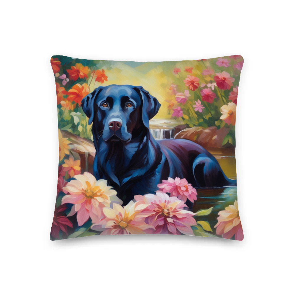 PugMug Custom Black Labrador Retriever Premium Pillow