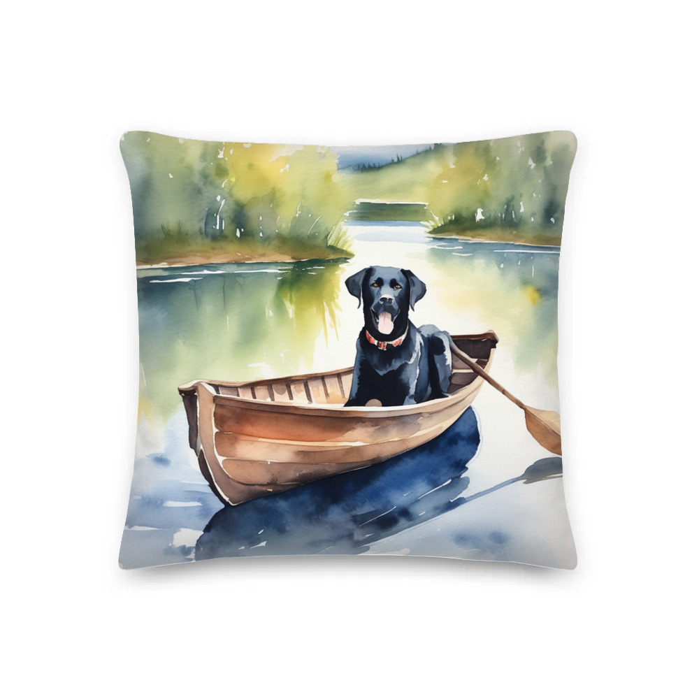 PugMug Custom Black Labrador Retriever Premium Pillow