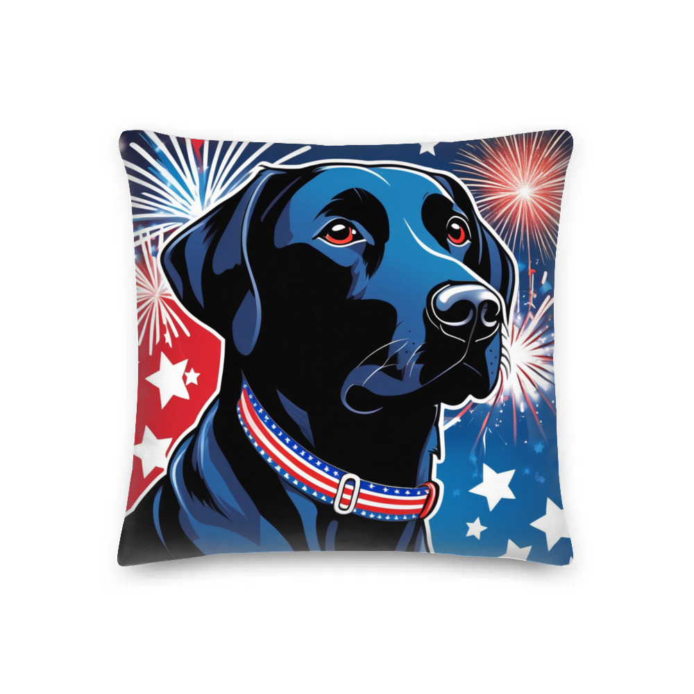 PugMug Custom Black Labrador Retriever Premium Pillow