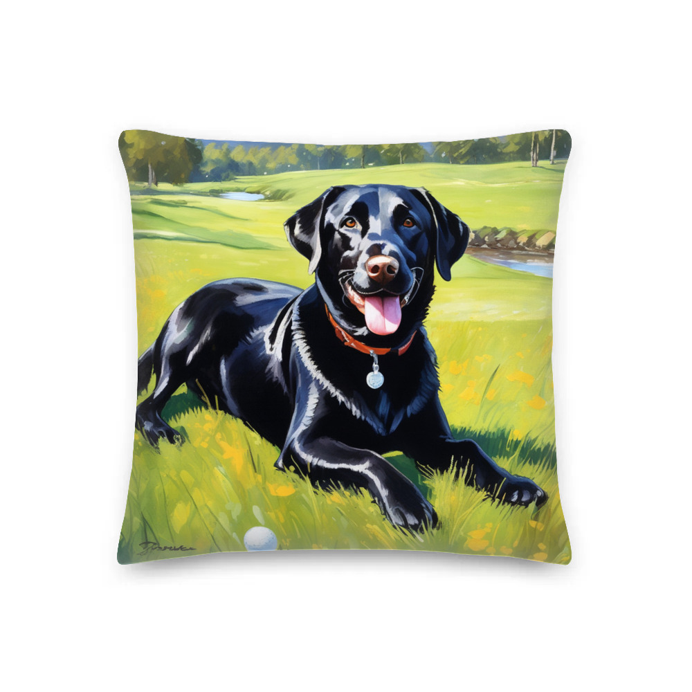 PugMug Custom Black Labrador Retriever Premium Pillow