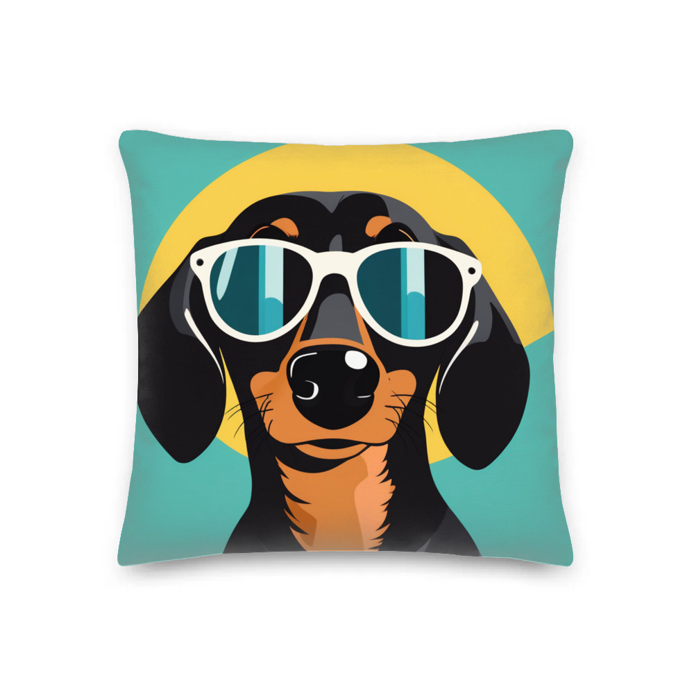 PugMug Custom Black Dachshund Premium Pillow