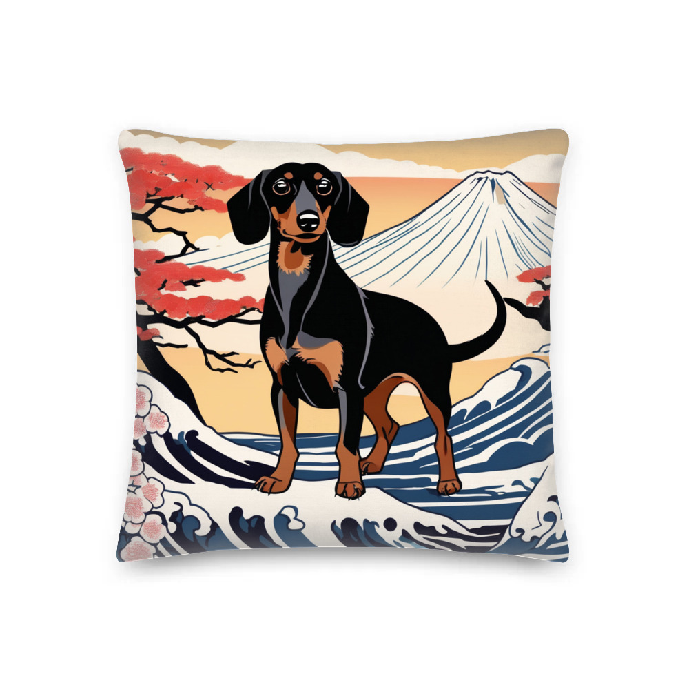 PugMug Custom Black Dachshund Premium Pillow