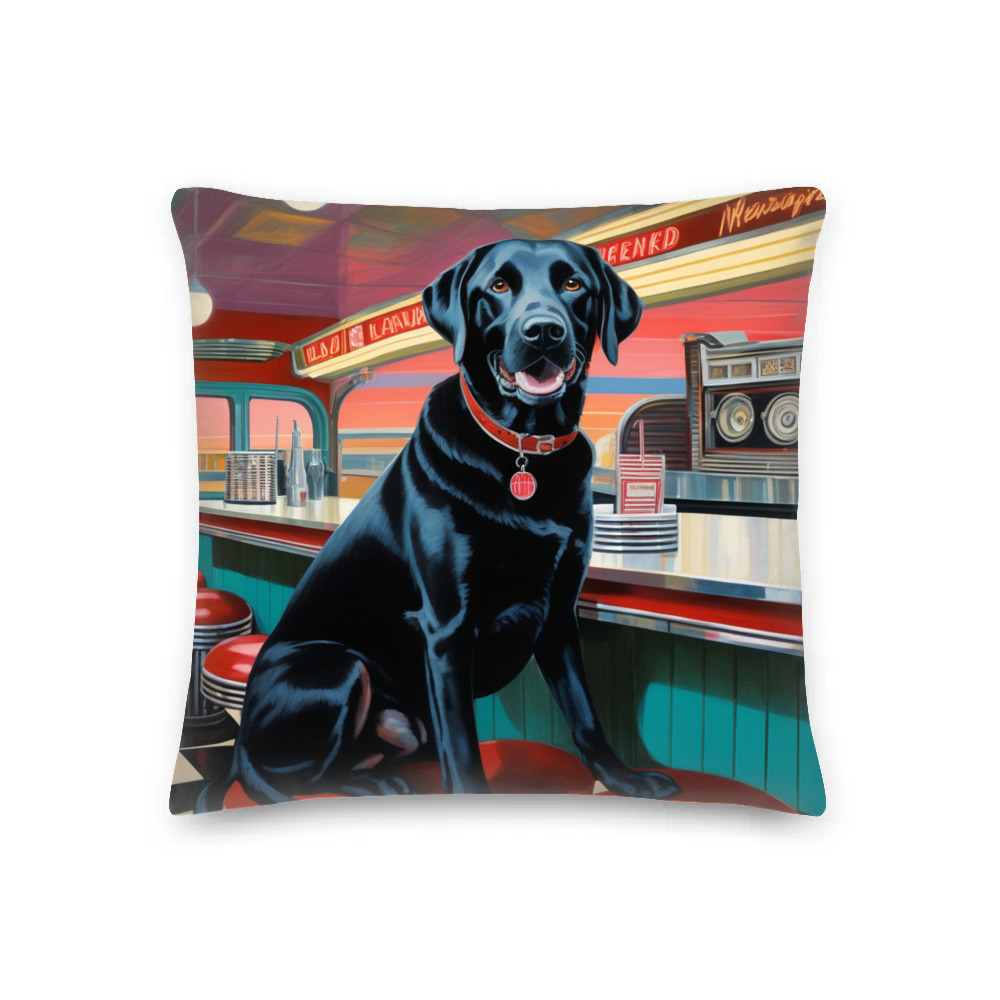 PugMug Custom Black Labrador Retriever Premium Pillow