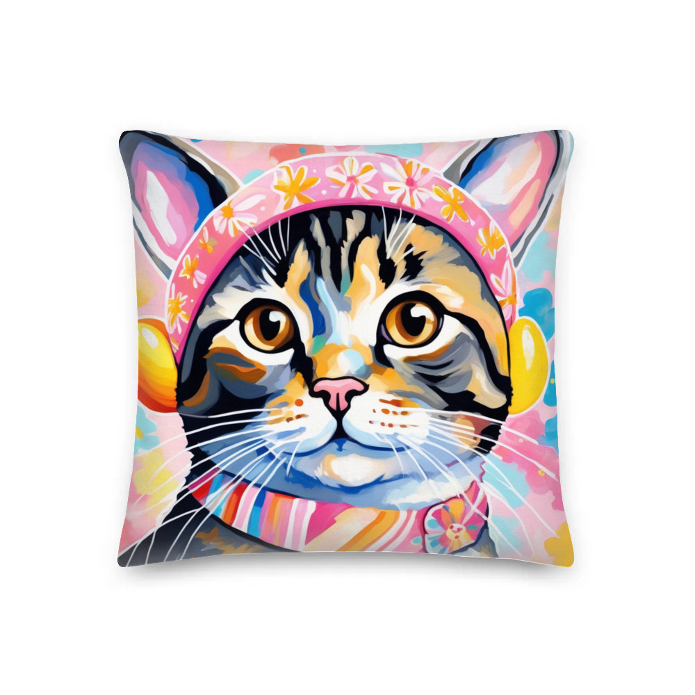 PugMug Custom Tabby Scottish Fold Cat Premium Pillow