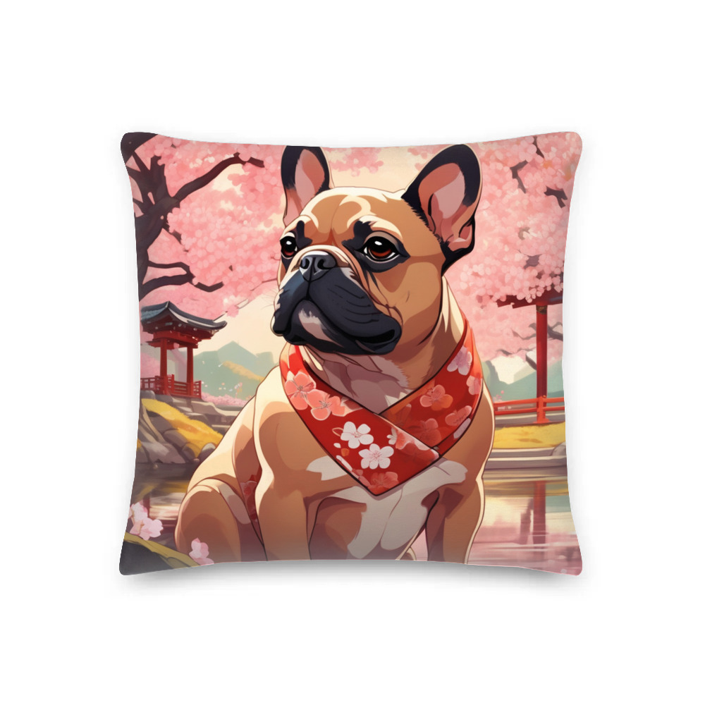 PugMug Custom Tan French Bulldog Premium Pillow