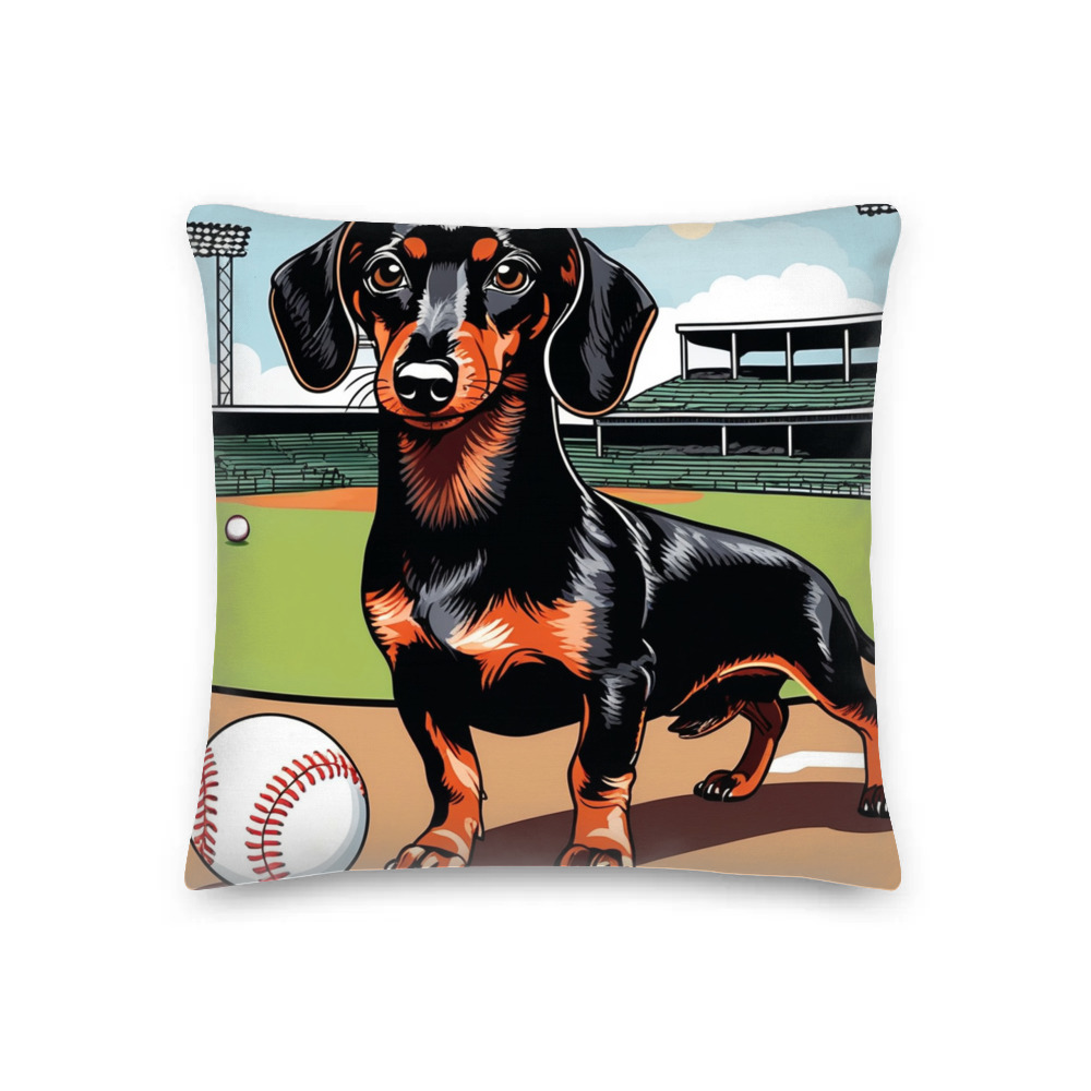 PugMug Custom Black Dachshund Premium Pillow