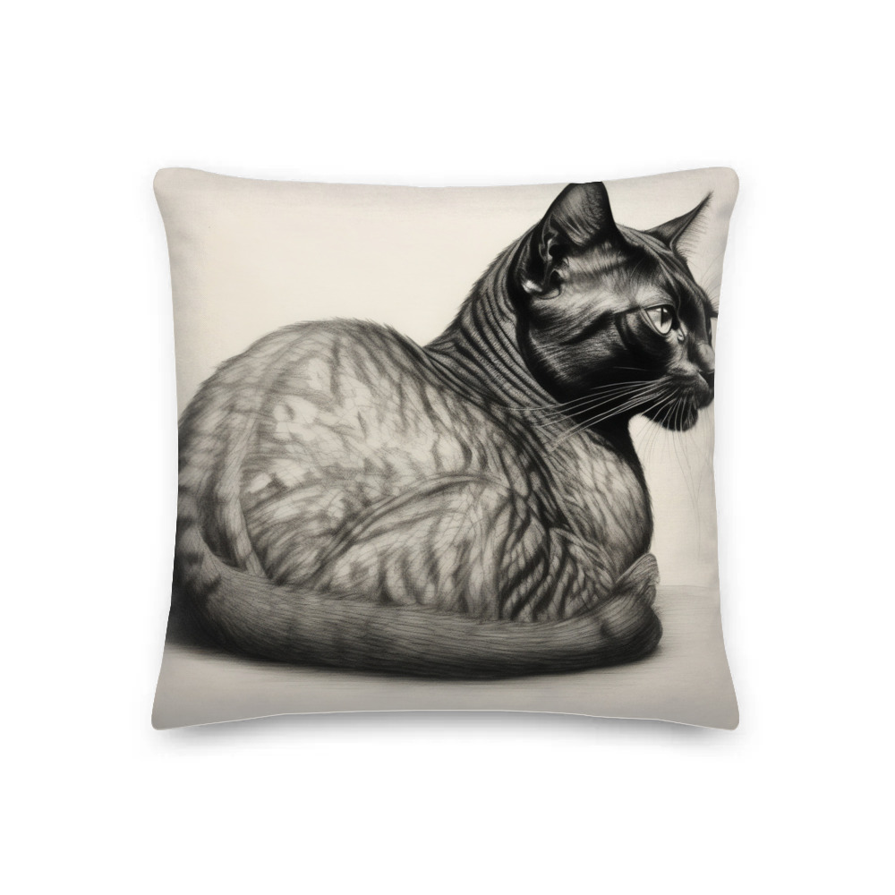 PugMug Custom Black Exotic Cat Premium Pillow
