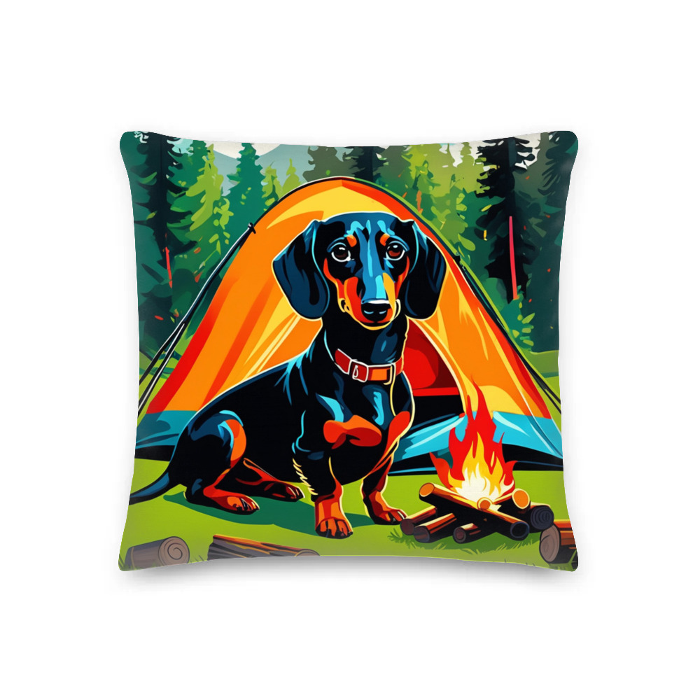 PugMug Custom Black Dachshund Premium Pillow