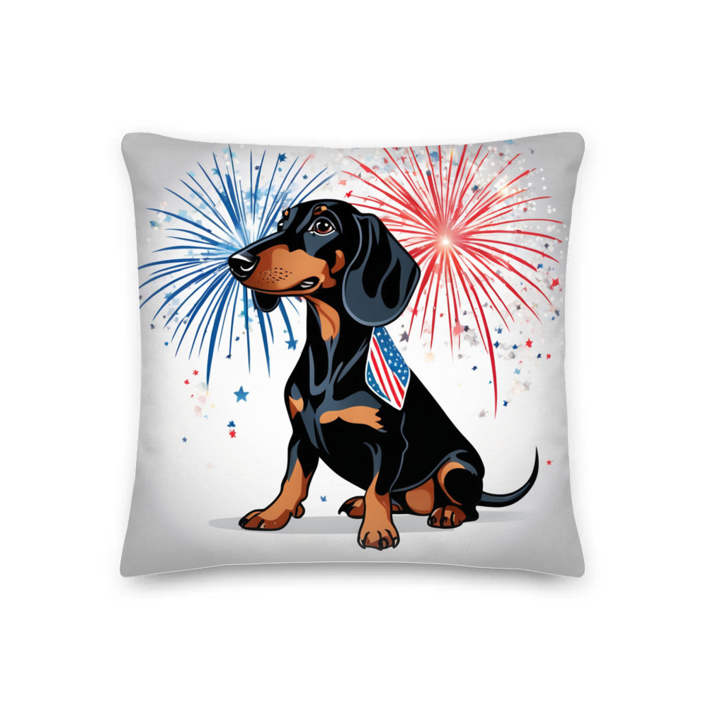 PugMug Custom Black Dachshund Premium Pillow