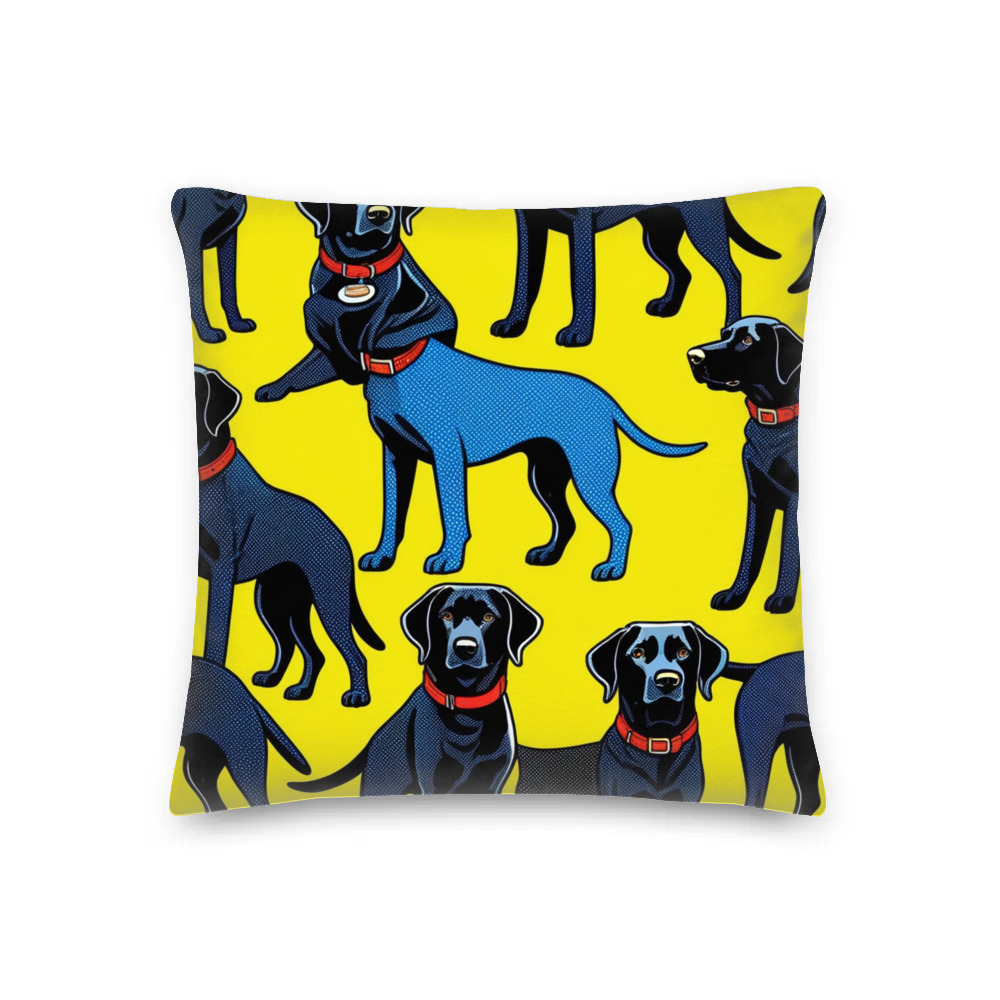 PugMug Custom Black Labrador Retriever Premium Pillow