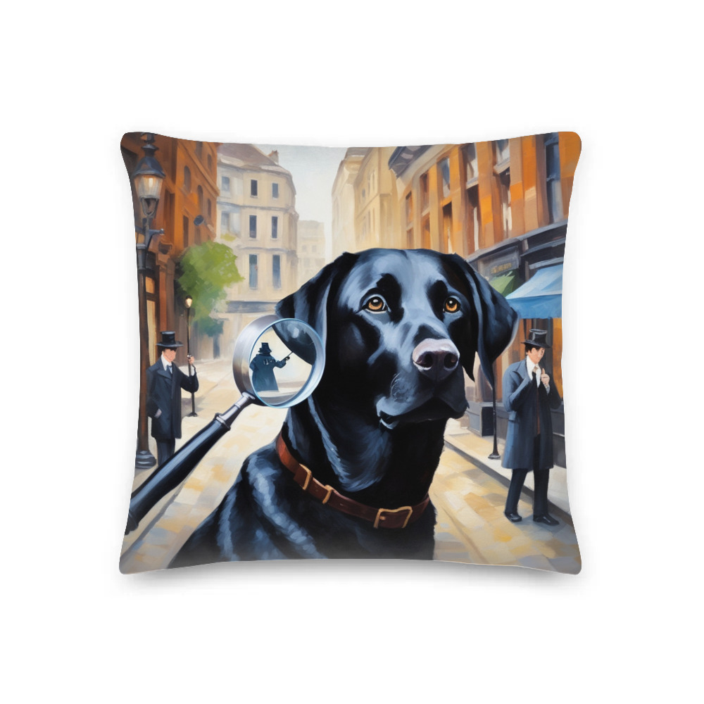 PugMug Custom Black Labrador Retriever Premium Pillow