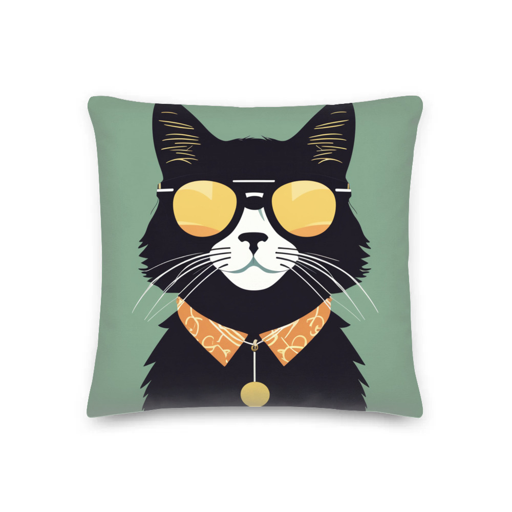 PugMug Custom Black Ragdoll Cat Premium Pillow