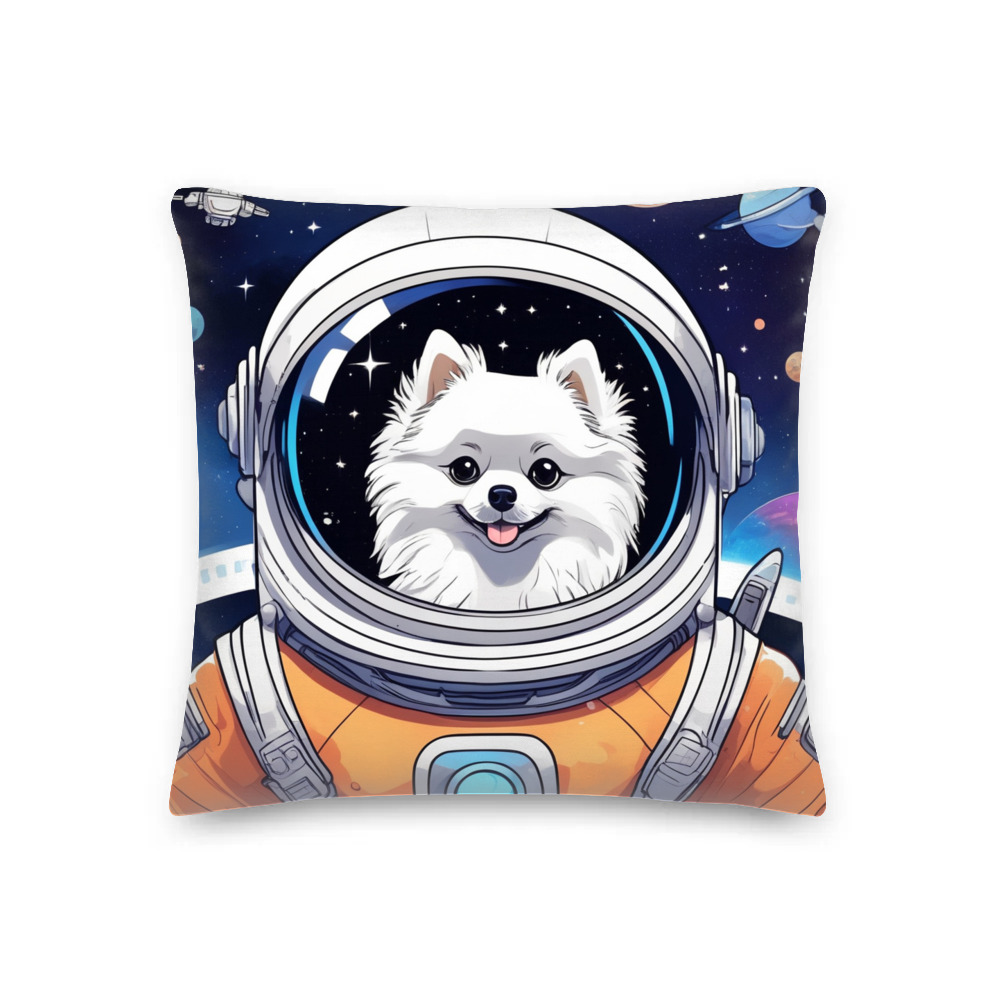 PugMug Custom White Pomeranian Premium Pillow