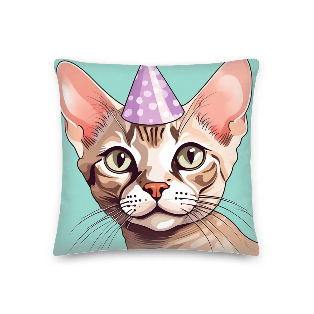 PugMug Custom Tabby Devon Rex Cat Premium Pillow