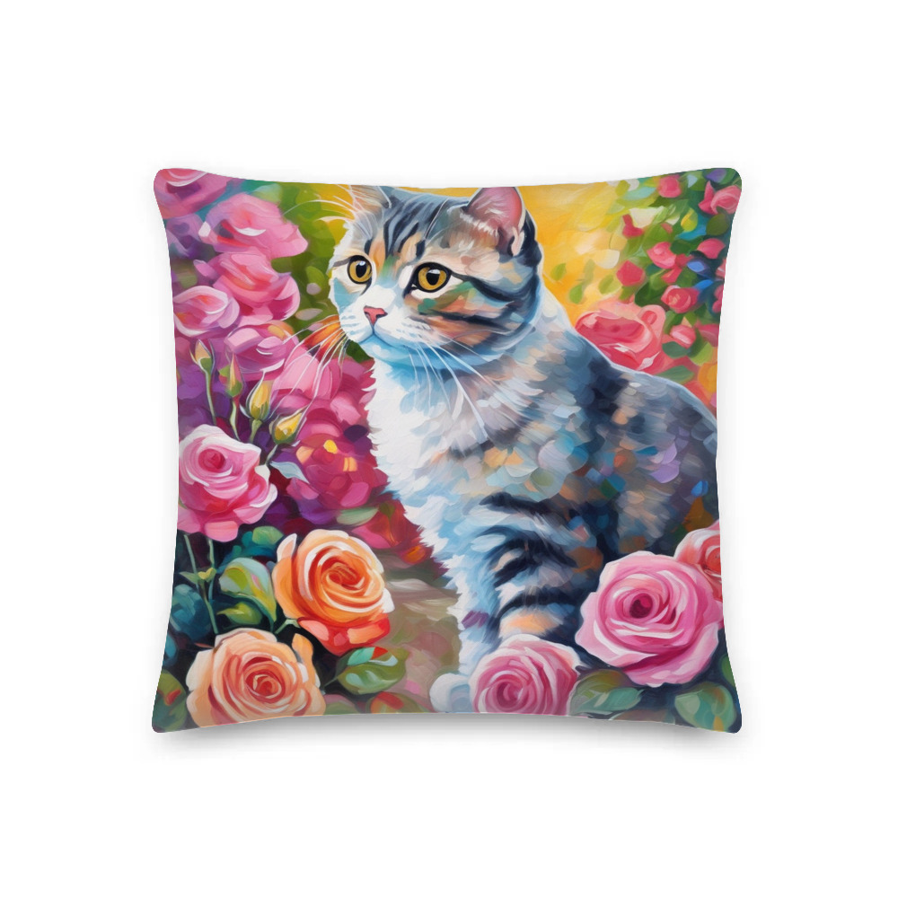 PugMug Custom Tabby Scottish Fold Cat Premium Pillow