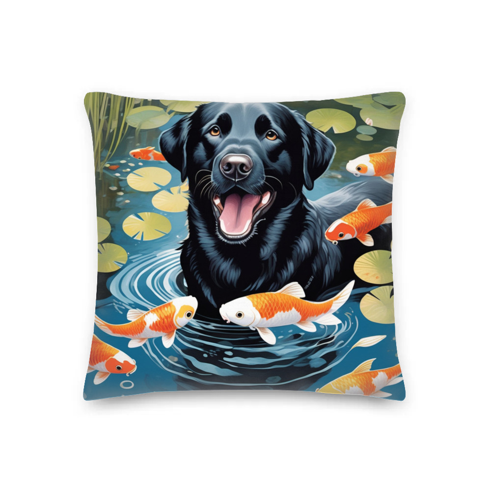 PugMug Custom Black Labrador Retriever Premium Pillow