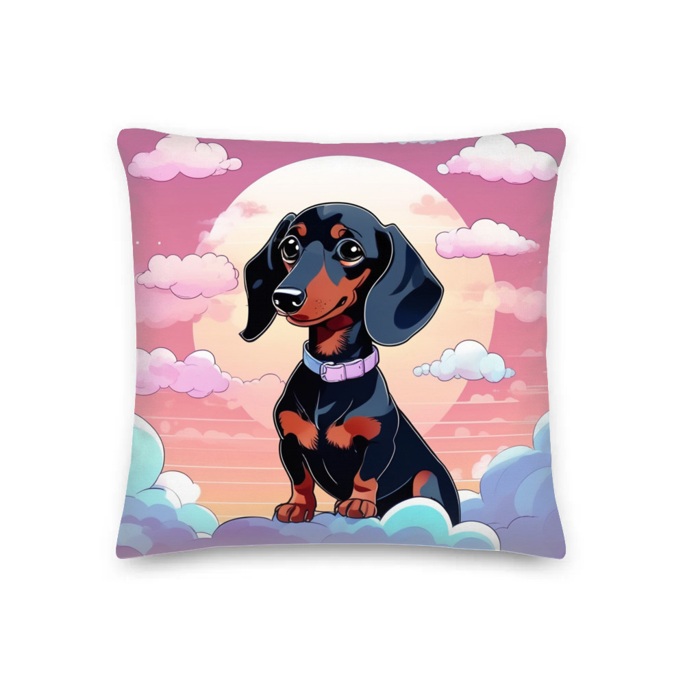 PugMug Custom Black Dachshund Premium Pillow