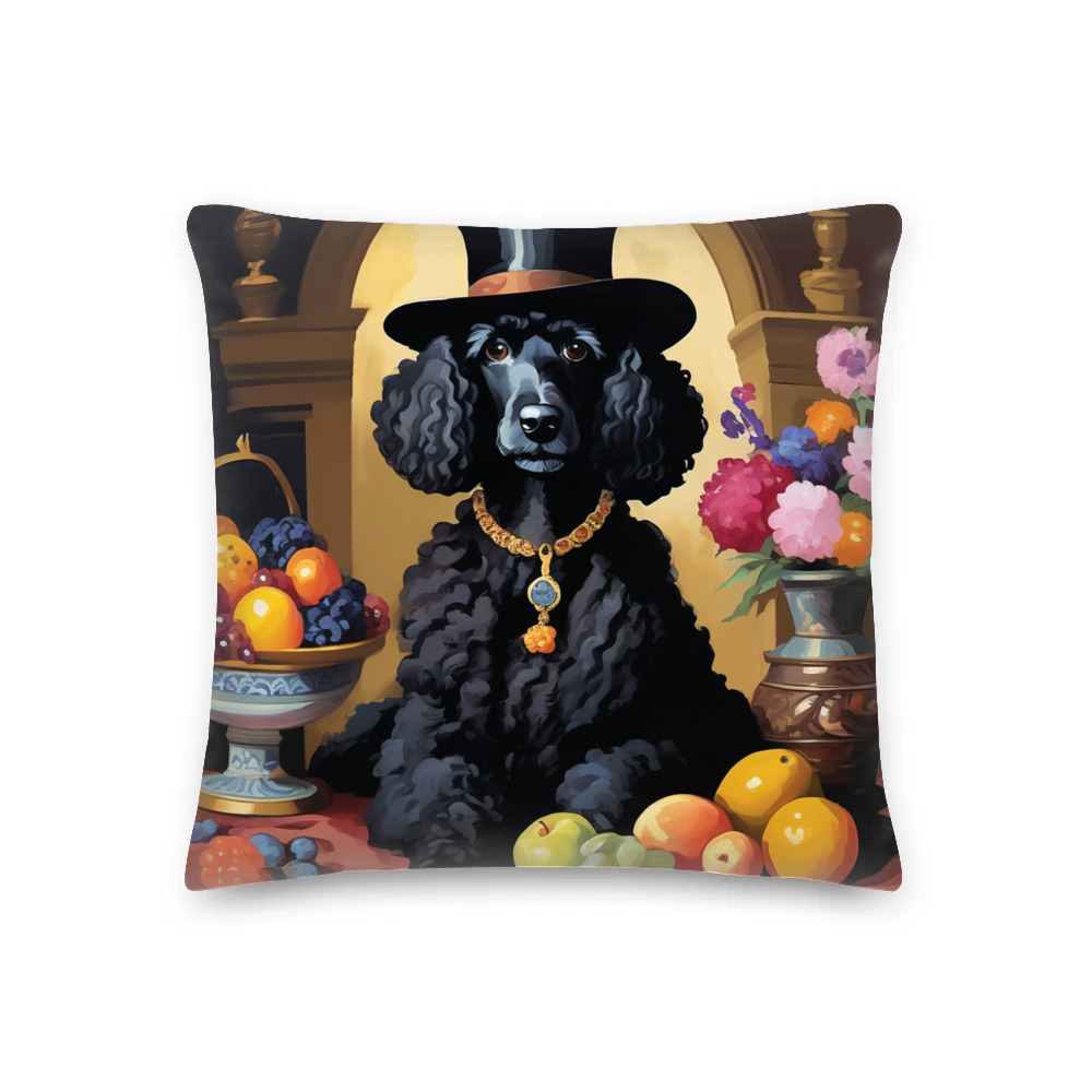 PugMug Custom Black Poodle Premium Pillow