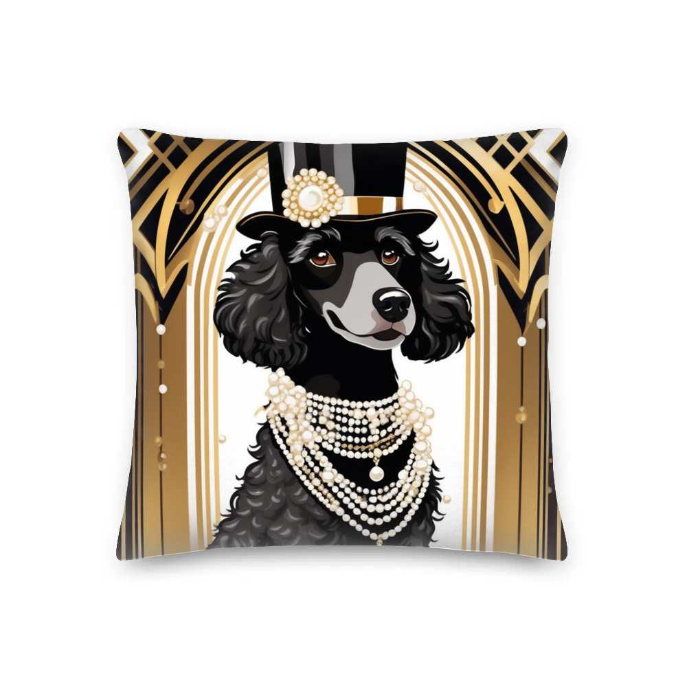 PugMug Custom Black Poodle Premium Pillow