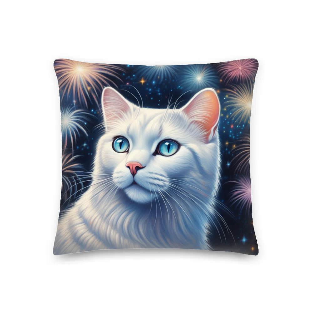 PugMug Custom White Exotic Cat Premium Pillow