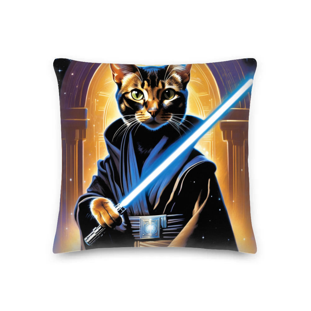 PugMug Custom Black Abyssinian Cat Premium Pillow