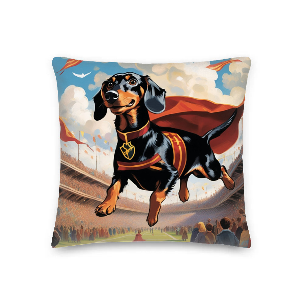 PugMug Custom Black Dachshund Premium Pillow