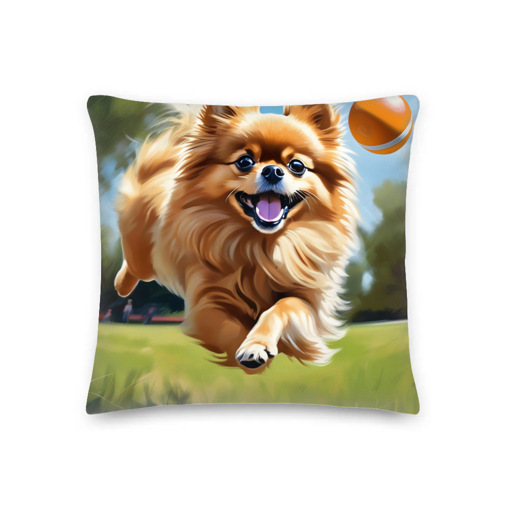 PugMug Custom Tan Pomeranian Premium Pillow