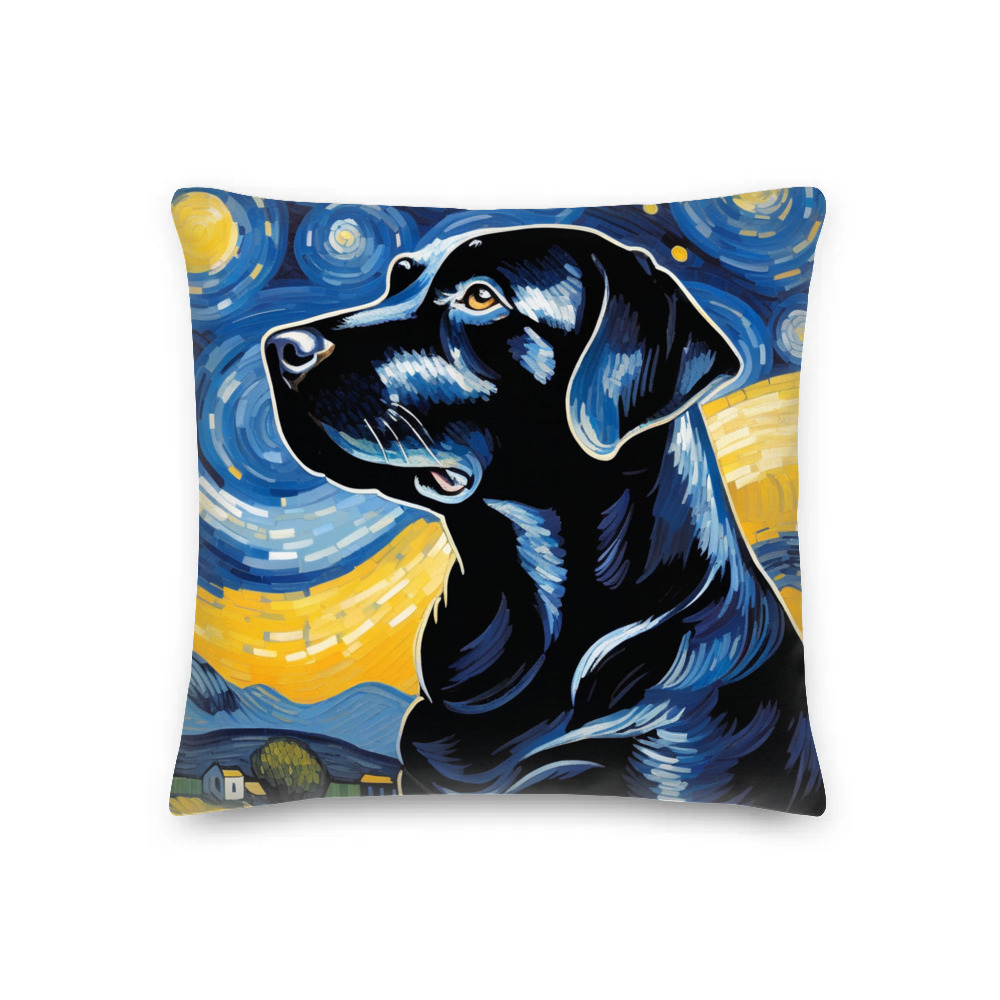 PugMug Custom Black Labrador Retriever Premium Pillow