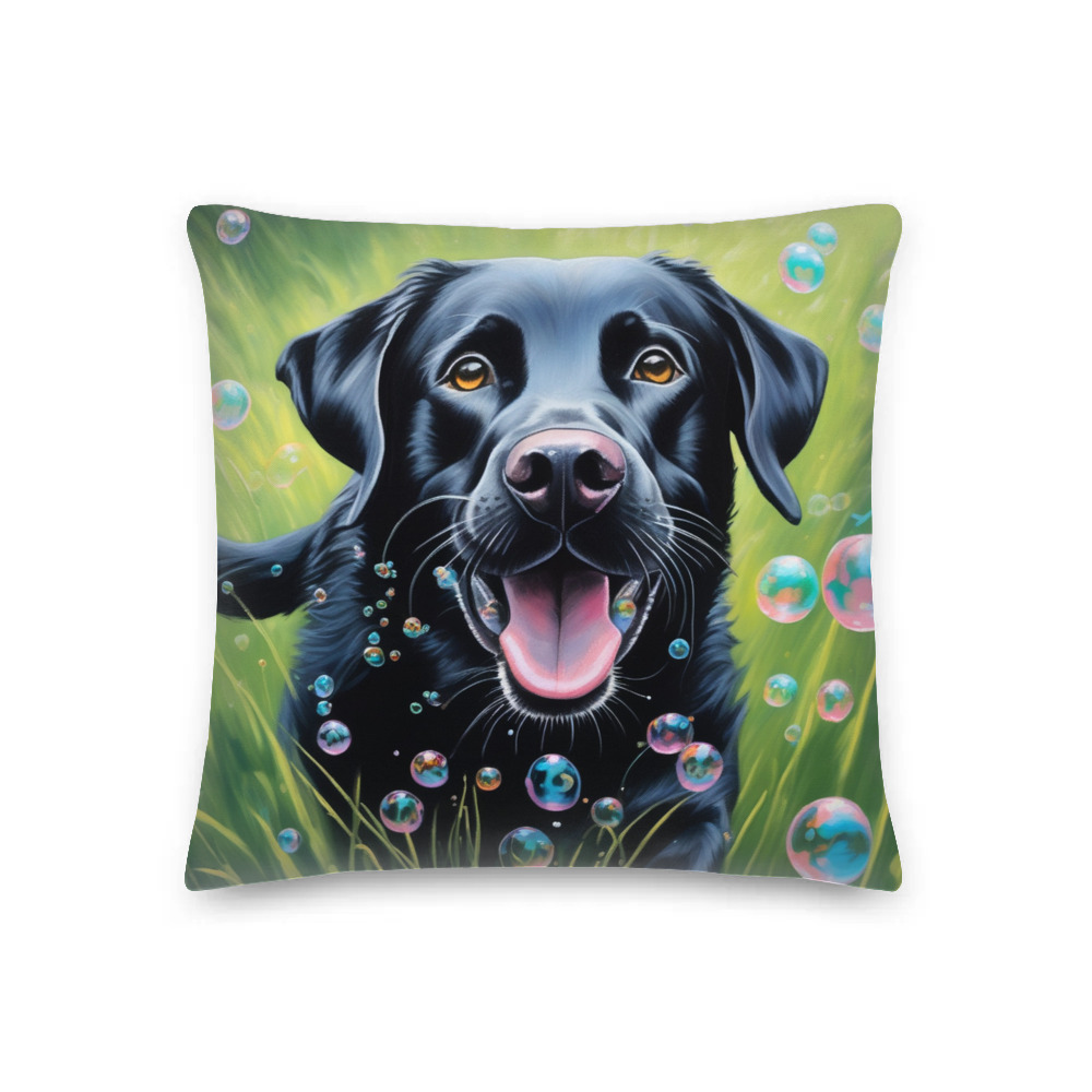 PugMug Custom Black Labrador Retriever Premium Pillow