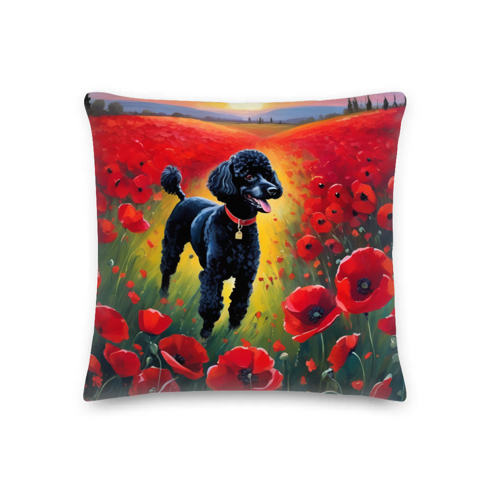 PugMug Custom Black Poodle Premium Pillow