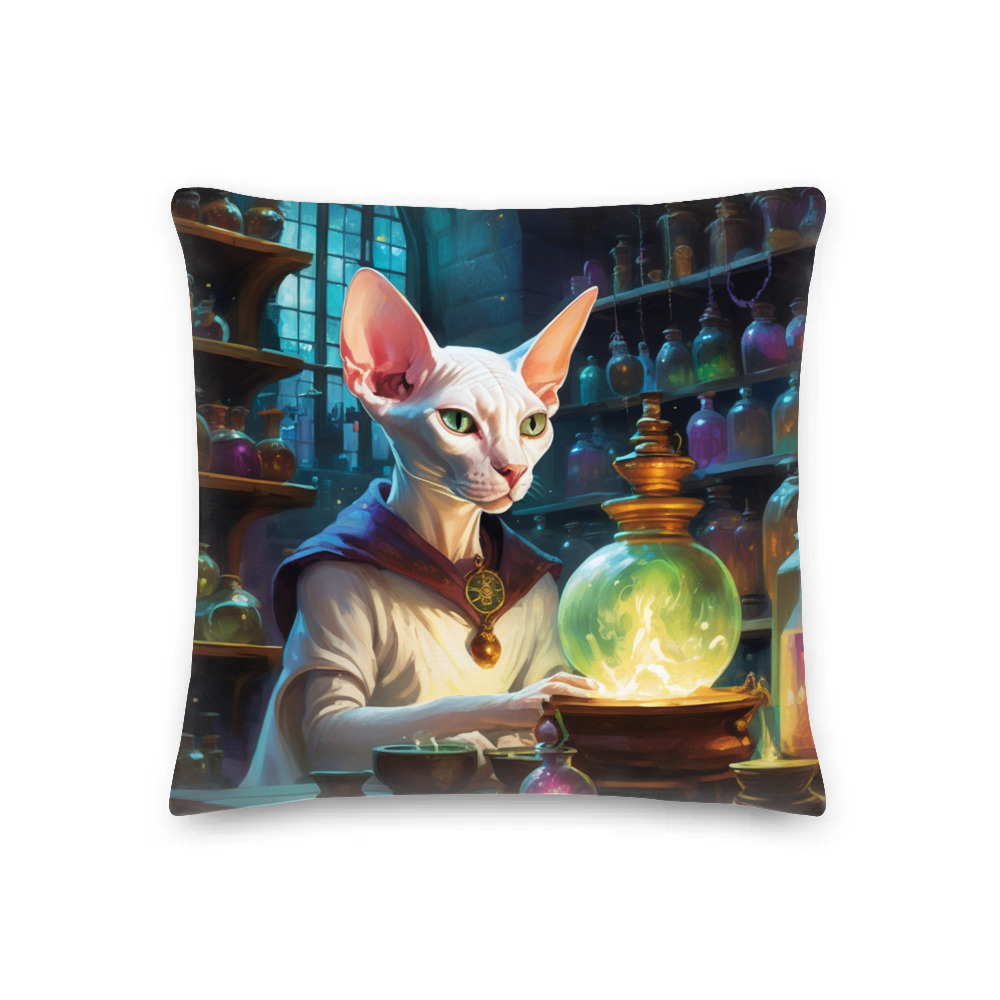 PugMug Custom White Sphynx Cat Premium Pillow