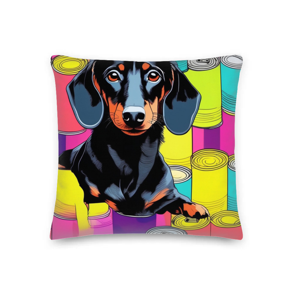 PugMug Custom Black Dachshund Premium Pillow